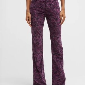 Purple Floral Patterned Pants